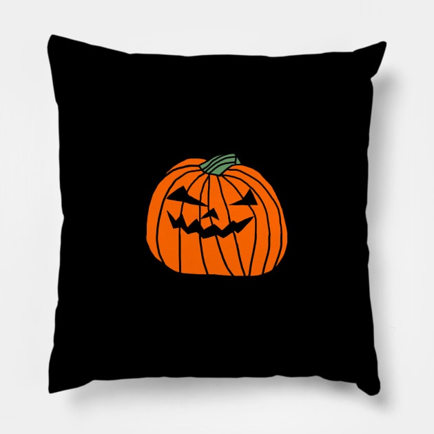 Back Print Big Halloween Horror Pumpkin Pillow by ellenhenryart