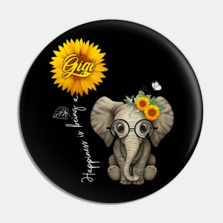 Happiness Is Being A Gigi   Cute Elephant Pin