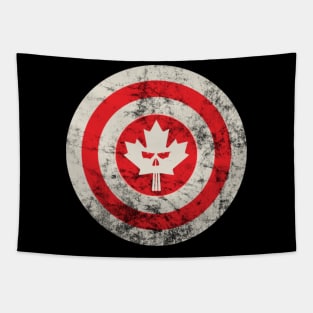 Niche Skull Island Mod Art  Captain Canada Tapestry