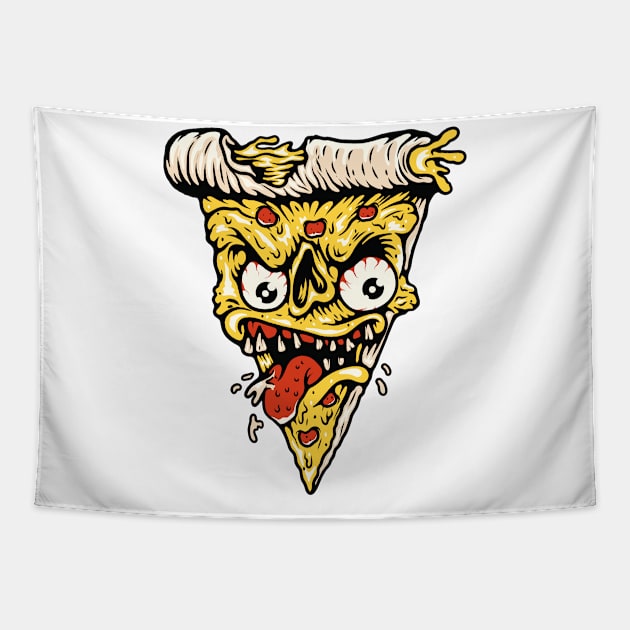 Monster Pizza Tapestry by edwardechoblue