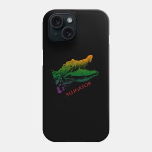 Crocodile head colored Violet, Green, Orange Phone Case