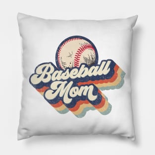 Retro Baseball Mom Mother's Day Pillow