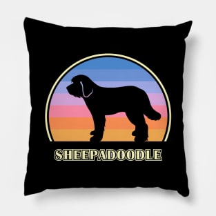 Sheepadoodle Vintage Sunset Dog Pillow