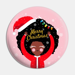 Black Girl Santa Claus Pin