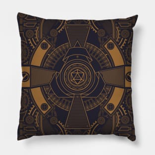 Steampunk Polyhedral D20 Dice Mechanical Tabletop RPG Pillow