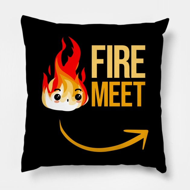 Fire Meet Gasoline Couples Matching Design Pillow by Hellgrafic