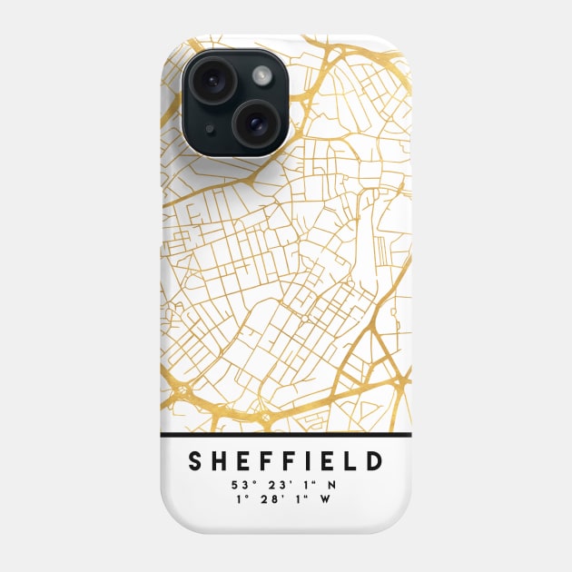 SHEFFIELD ENGLAND CITY STREET MAP ART Phone Case by deificusArt