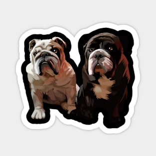 two cute black dogs-vector art Magnet