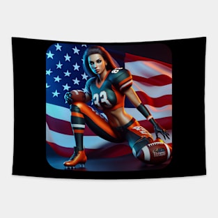 American Woman NFL Football Player #10 Tapestry