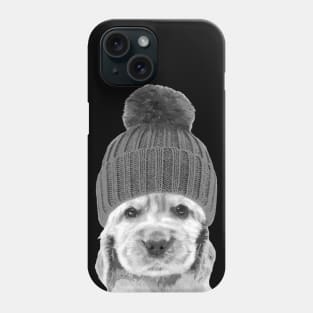 Black and White Cocker Spaniel Phone Case