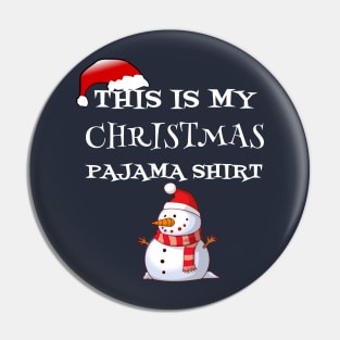 This Is My Christmas Pajama Shirt Funny Cartoon Snowman  Gift  For Xmas Lovers Pin