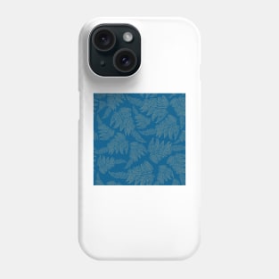 Silver fern on tech blue Phone Case