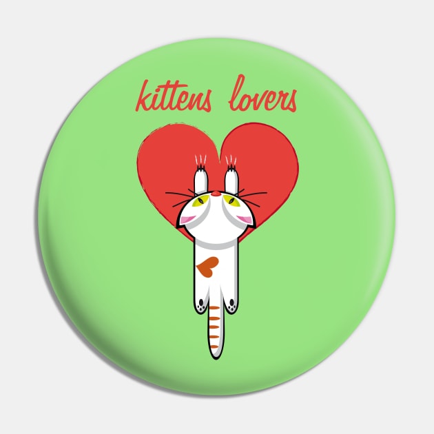 Kittens Lovers Pin by Myrarte