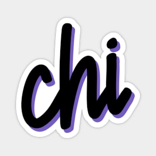 Greek Alphabet: chi (black-purple) Magnet