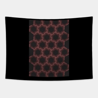 Red Hexagon-Pattern Tapestry