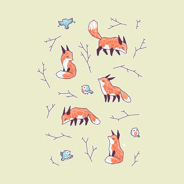 Fox and Bird Pattern by Freeminds