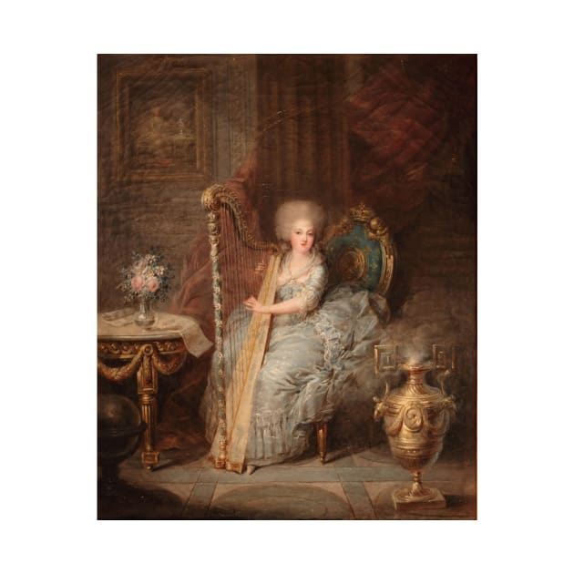 Madame Elisabeth seated at her harp - Charles Le Clercq by themasters