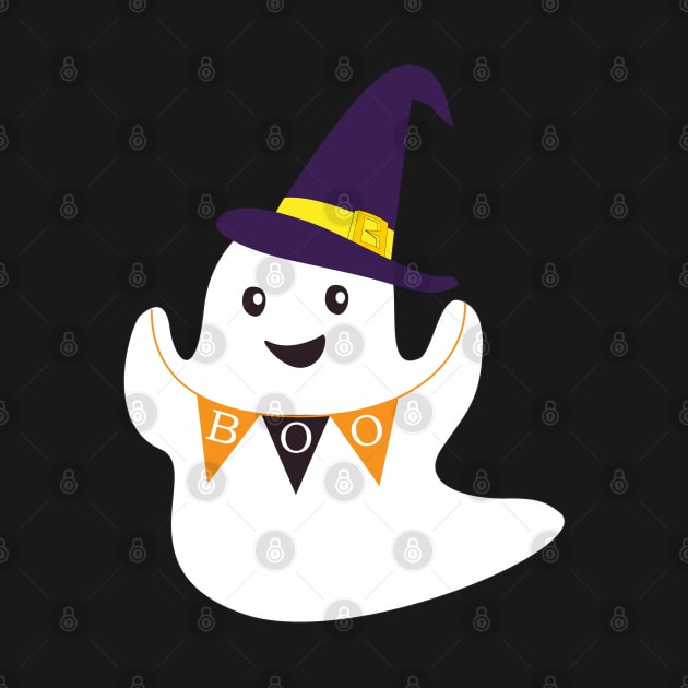 Boo Cute Ghost - Happy Halloween by RainbowJoy