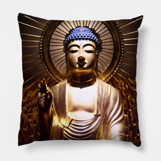 Golden Amitabha Buddha Pillow by monoguru