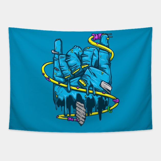 Blue horns Tapestry by manuvila