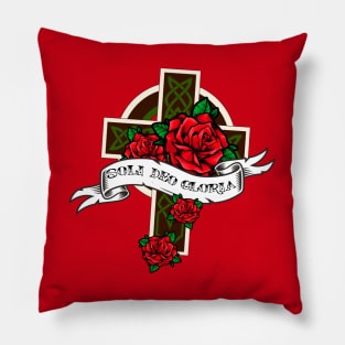 Old School Christian Tattoo Soli Deo Gloria Pillow