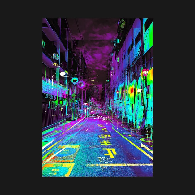 Tokyo Japan Alley Vaporwave Glitch Art by GLITCH.HUB