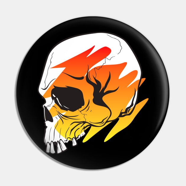 Skull Swoosh Fire Gradient Pin by machmigo