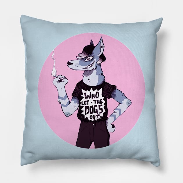 Felix the Dog Pillow by Contenebratio