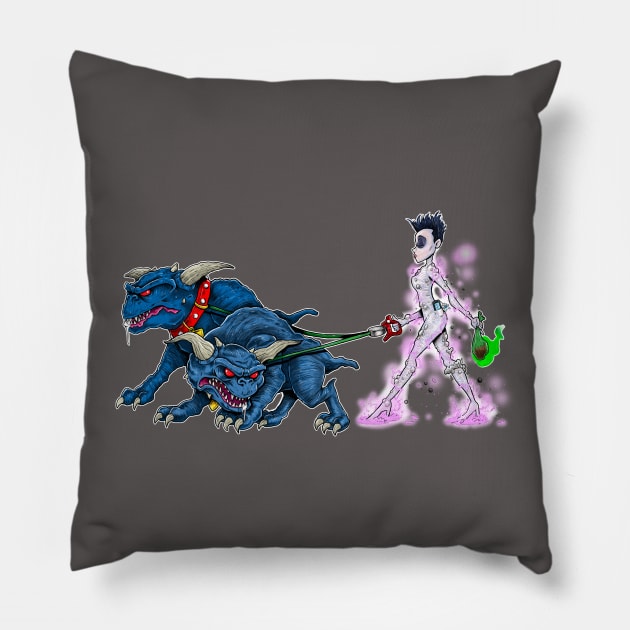 Walking the Terror Dogs Pillow by ArtByJamesPowell