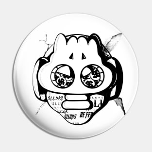 Dope Slluks masked head illustration Pin