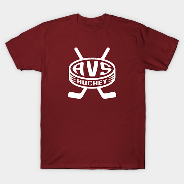 deadmansupplyco Vintage Hockey Puck - AVS (White) T-Shirt