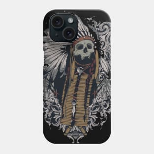 Head of Skull Indian Illustration Phone Case