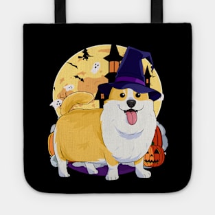 Pembroke Welsh Corgi Witch Halloween Tote