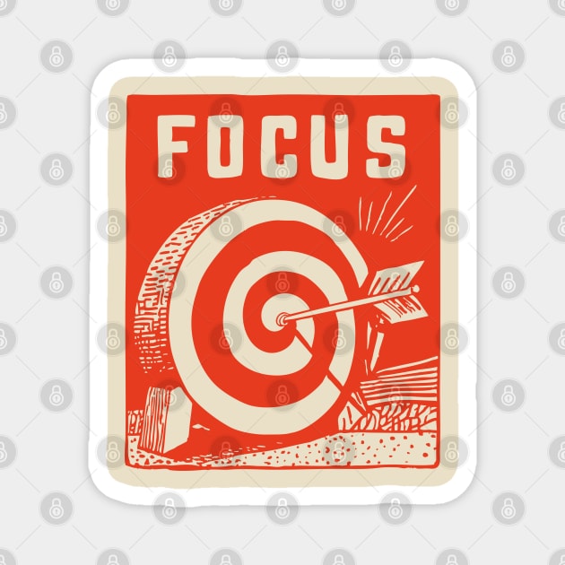 Focus Archery Target Motivational Mindset Graphic Magnet by TuncGK
