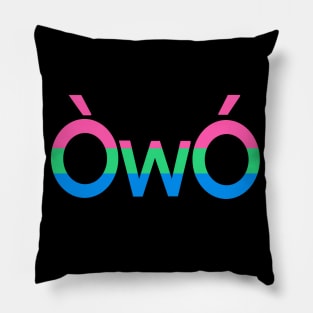 ÒwÓ Polysexual angry owo pride emoticon Pillow