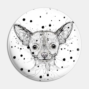 Chihuahua Scribble Artwork Pin