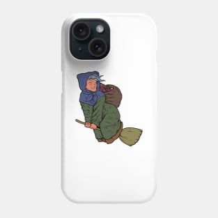 With Christmas gifts on broom - Befana Phone Case