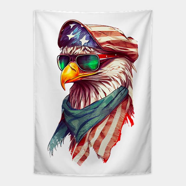 Cool American Eagle #6 Tapestry by Chromatic Fusion Studio