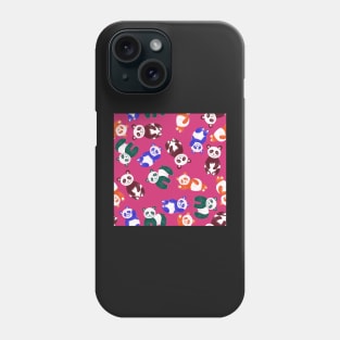 Happy-pandas-colorful-pink-cute-cuddly-animals Phone Case