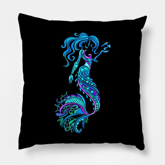 Yemaya Orisha Religion Yoruba Cute Mermaid Girl Pillow by HiDearPrint