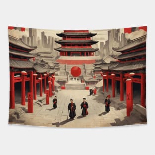 Xian China Vintage Poster Tourism Tapestry