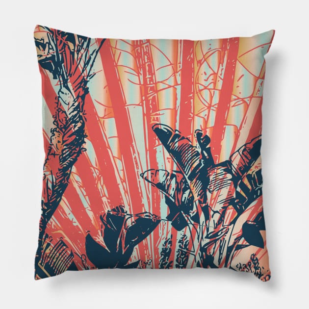 Paradise Palms Pillow by Limezinnias Design