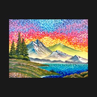 Dancing Splendor - Vibrant Rainbow Mountain T-Shirt