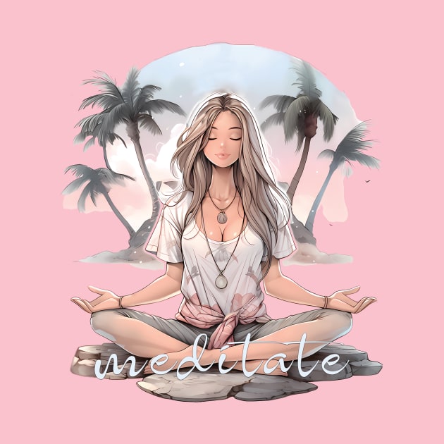 Meditate on the beach by Tiessina Designs