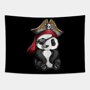 Pirate Panda Pirate Panda Bear With Pirate Corsair Tapestry
