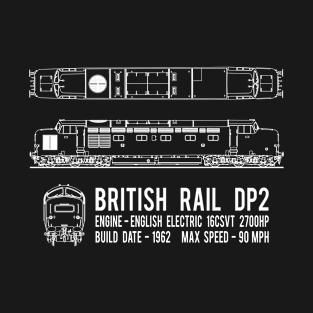 British Rail DP2 Diesel Electric Locomotive Train Blueprint Diagram Gift T-Shirt