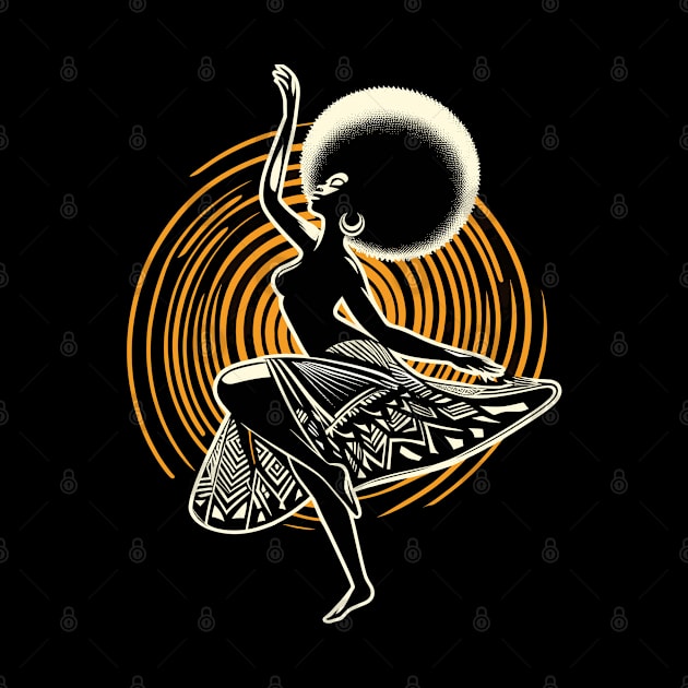 Afrocentric Woman Dancing by Graceful Designs