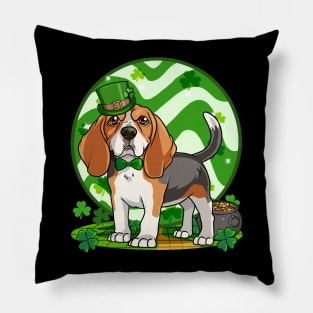 Beagle Leprechaun St Patricks Day Irish Dog Pillow