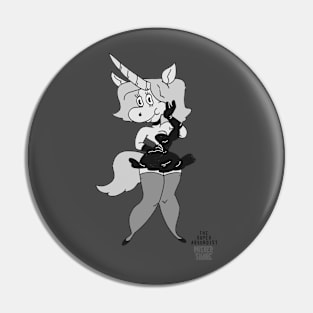 Magical Unicorn Cutie in Black and White Pin