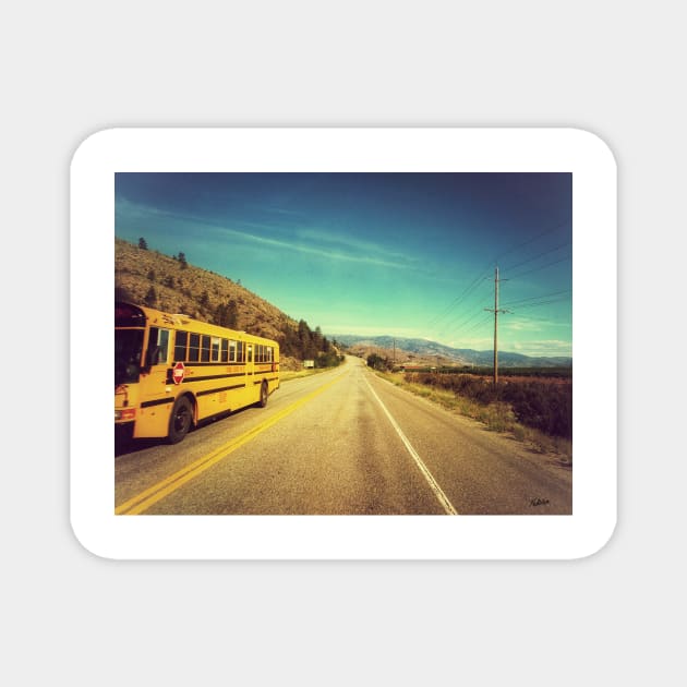 School Bus Crowsnest Highway Osoyoos Magnet by Nalidsa